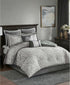 Madison Park Odette California King 8 Piece Jacquard Comforter Set Silver $490